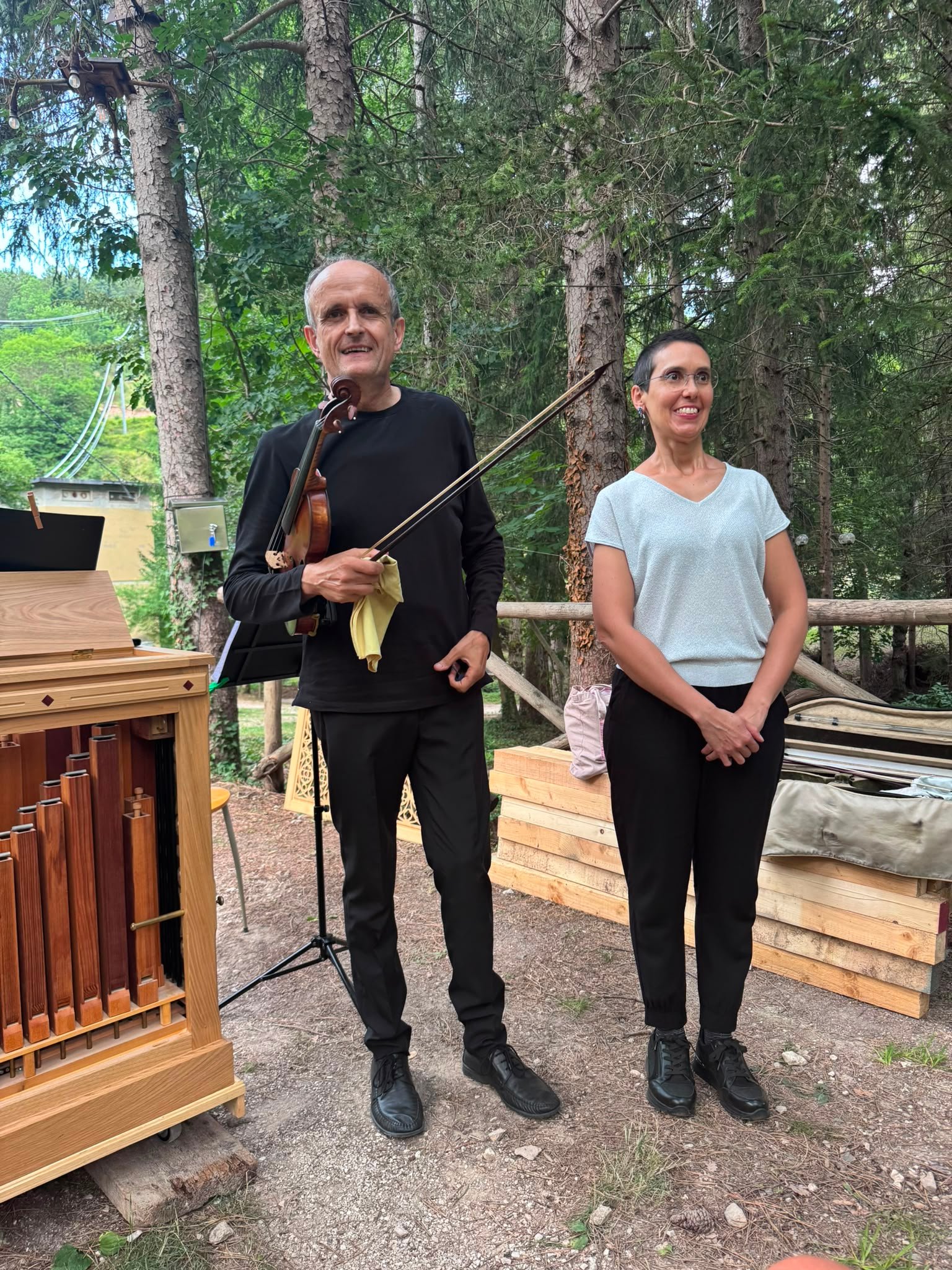 Giovanna Tricarico all'organo e Pierluigi Mencattini al violino barocco alla Pinetina del Mulino di Gelagna di Serravalle, festival Terra d'Organi Antichi 2026