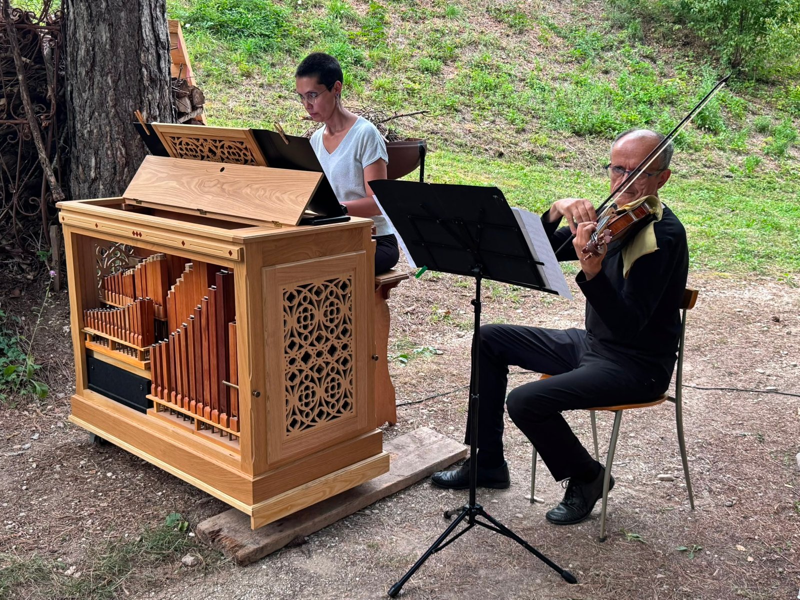 Giovanna Tricarico all'organo e Pierluigi Mencattini al violino barocco alla Pinetina del Mulino di Gelagna di Serravalle, festival Terra d'Organi Antichi 2026
