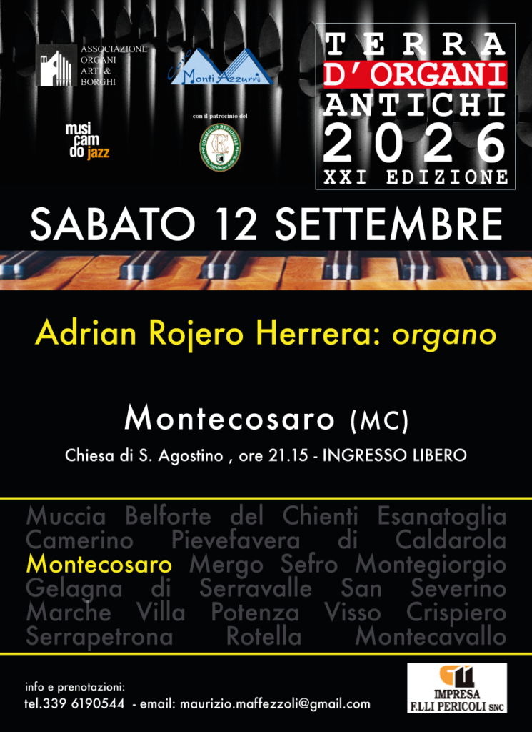 12 SETTEMBRE - Contigliano Eventi, festival Organistico